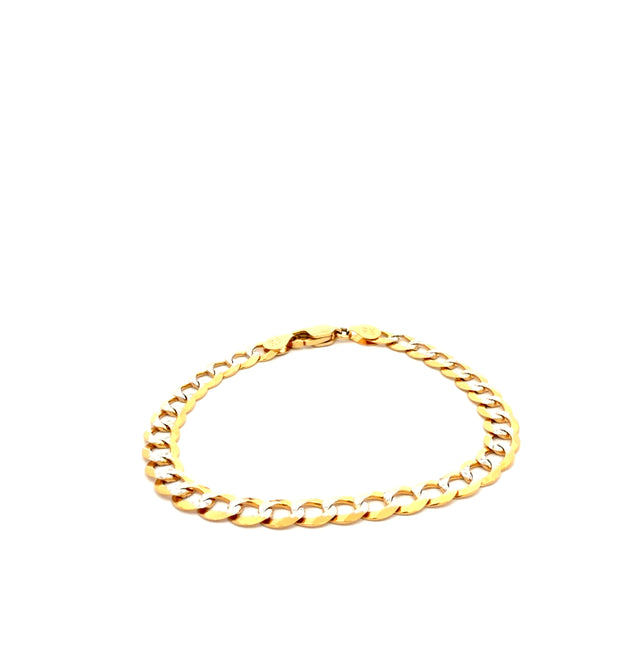 14K TT BRACELET CURB LINK  Size 8'' Weight 10gr
