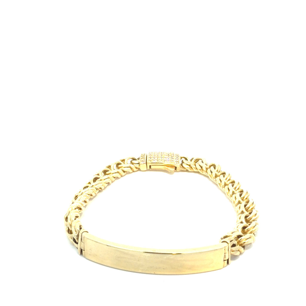 14K Yellow Gold ID Bracelet Size 7 1/2" Weight 14.3GR