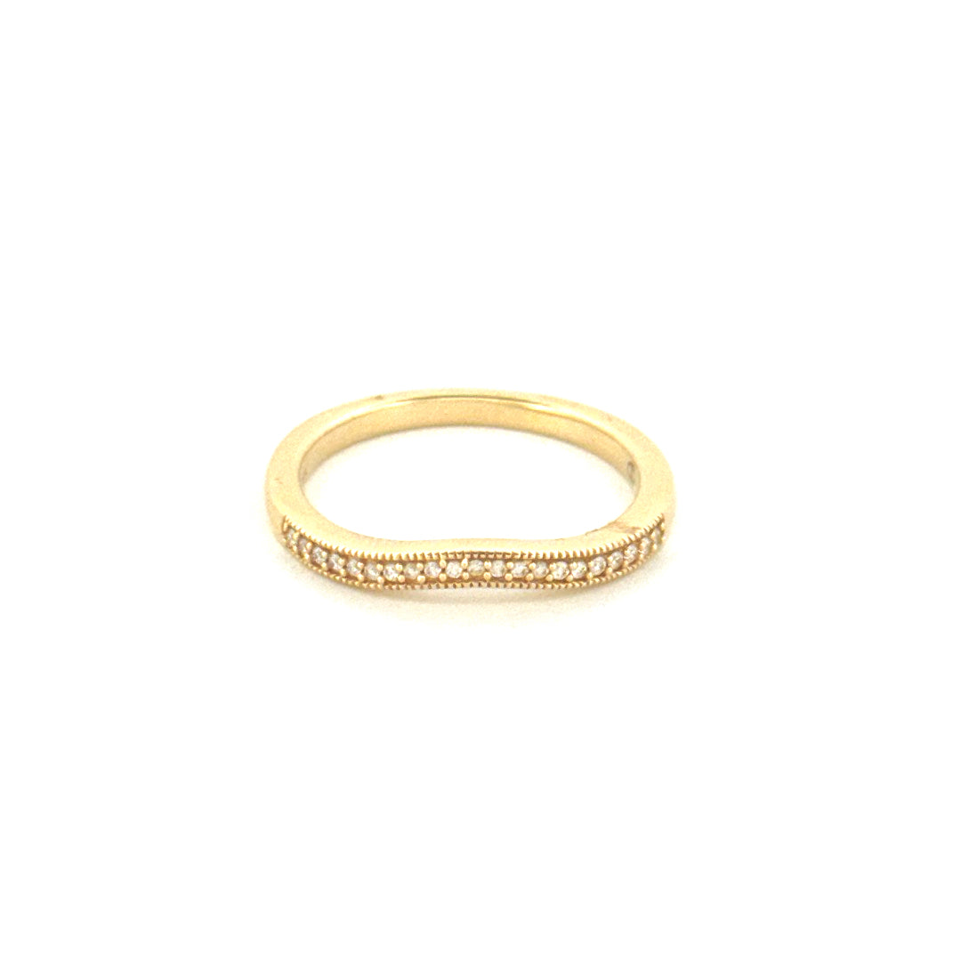 14K Yellow Gold Diamond Engagement Ring  Size 7 1/2 Weight 2.8GR