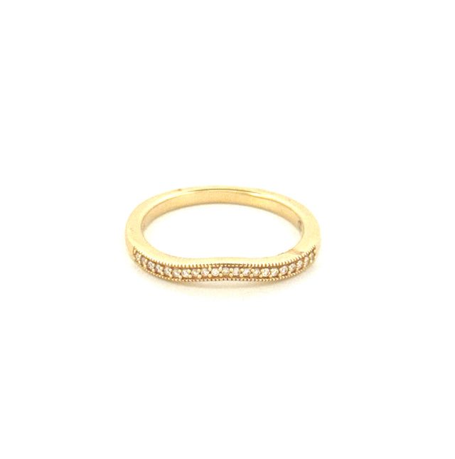14K Yellow Gold Diamond Engagement Ring  Size 7 1/2 Weight 2.8GR