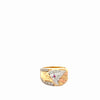 14k Tricolor Gold Men's Eagle Ring With Cz Size 10 Weight 8 gr