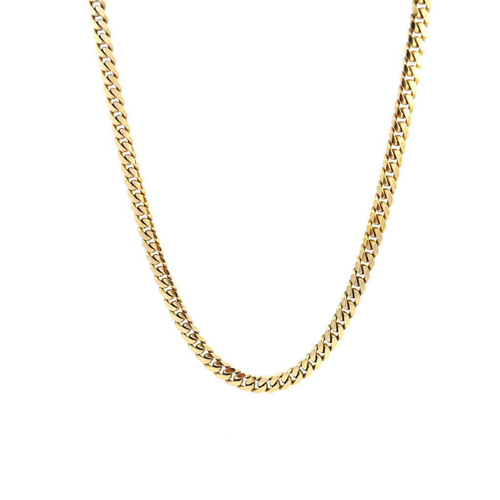10K Yellow Gold Cuban Link Chain Size 24" Weight 48.6GR
