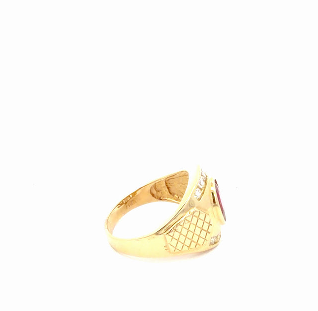 14K Yellow Gold Fancy Ring Size 10 1/2