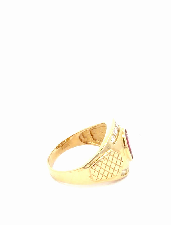 14K Yellow Gold Fancy Ring Size 10 1/2