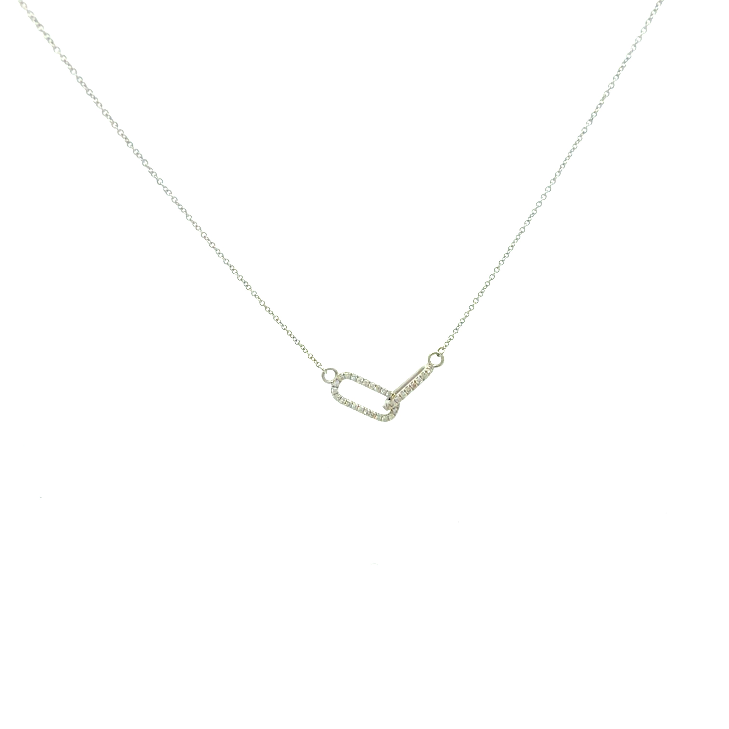 10K White-Gold Fashion Chain 1/5CT Size 18" Weight 2.2GR