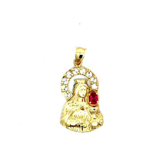 10K Yellow Gold Saint Barbra Pendant W/CZ Weight 5.6GR