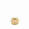 10k Yellow Gold Men's Fancy Ring With Cz Size 11" Weight 11.3gr