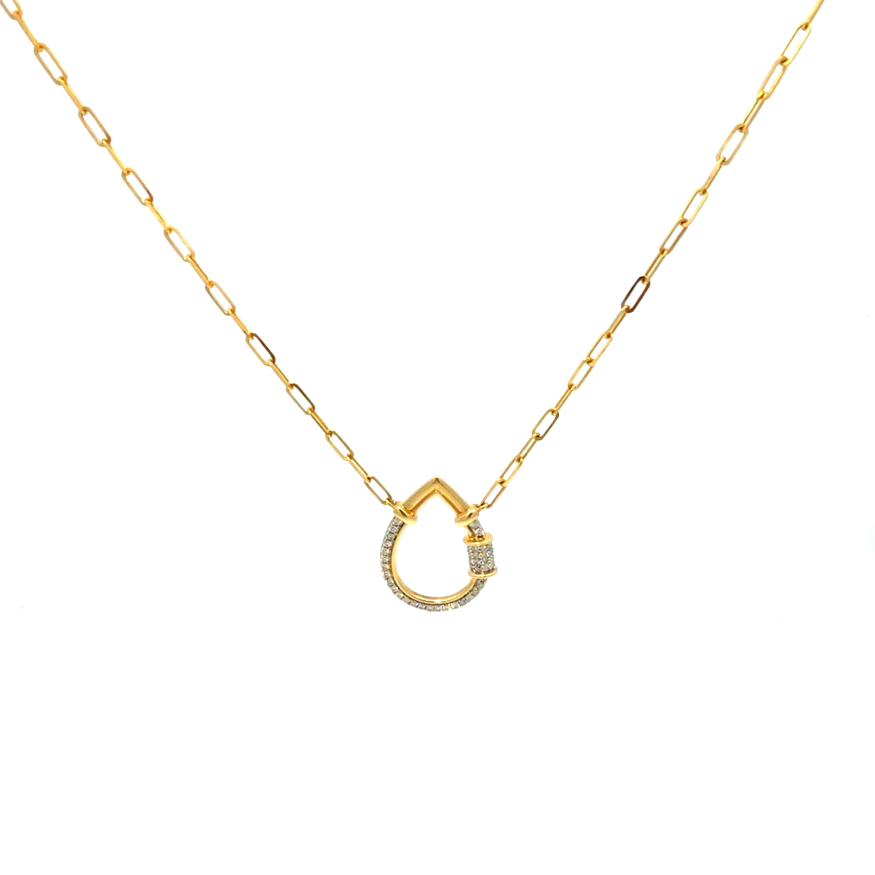 14K Yellow Gold Necklace With Diamond Charm Weight 7.3GR