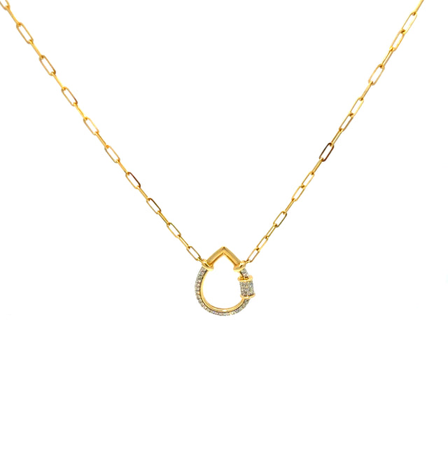 14K Yellow Gold Necklace With Diamond Charm Weight 7.3GR