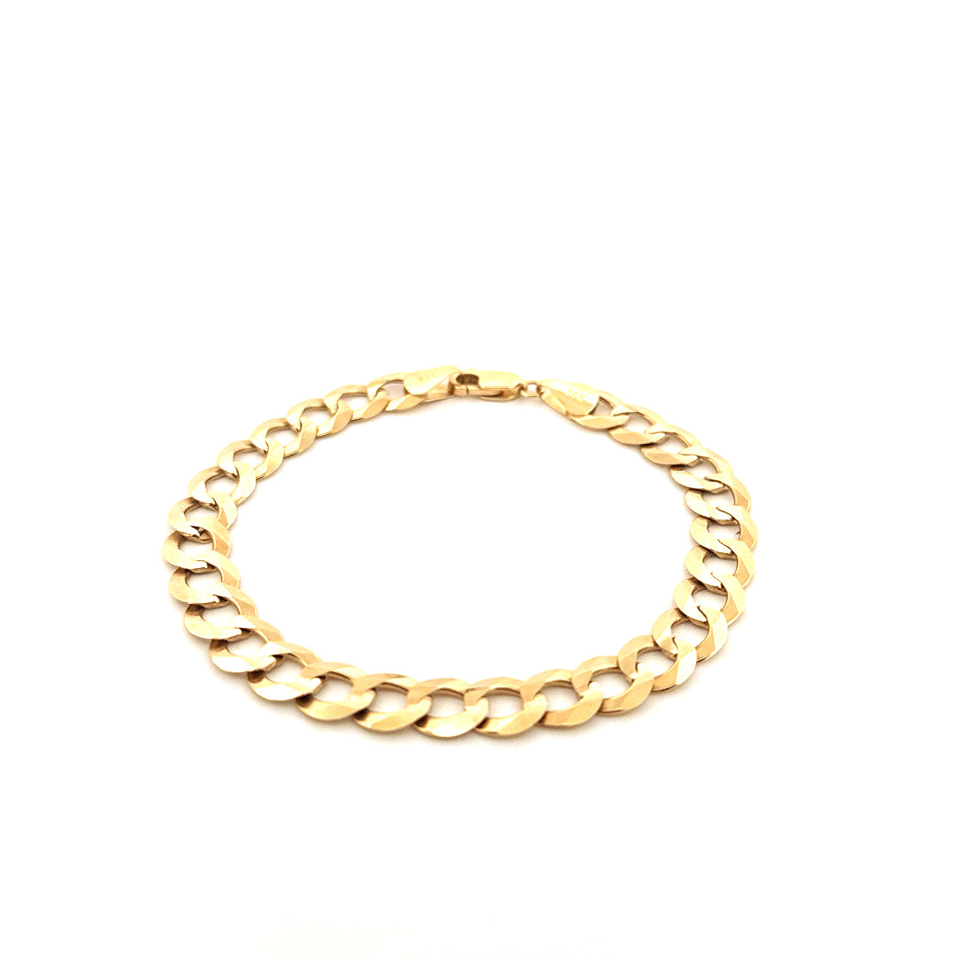 14k Yellow Gold Curb Link Bracelet Size 8 Weight 12.2 gr