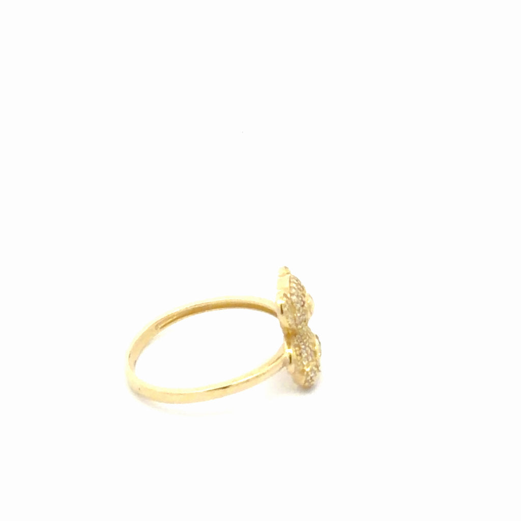 10K Yellow Gold Fancy Ring With Bear  /CZ 8 1/2" 2.2GR
