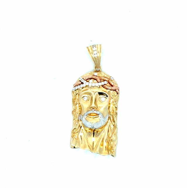 14k Yellow Gold Jesus Pendant  Weight 13.2 GR