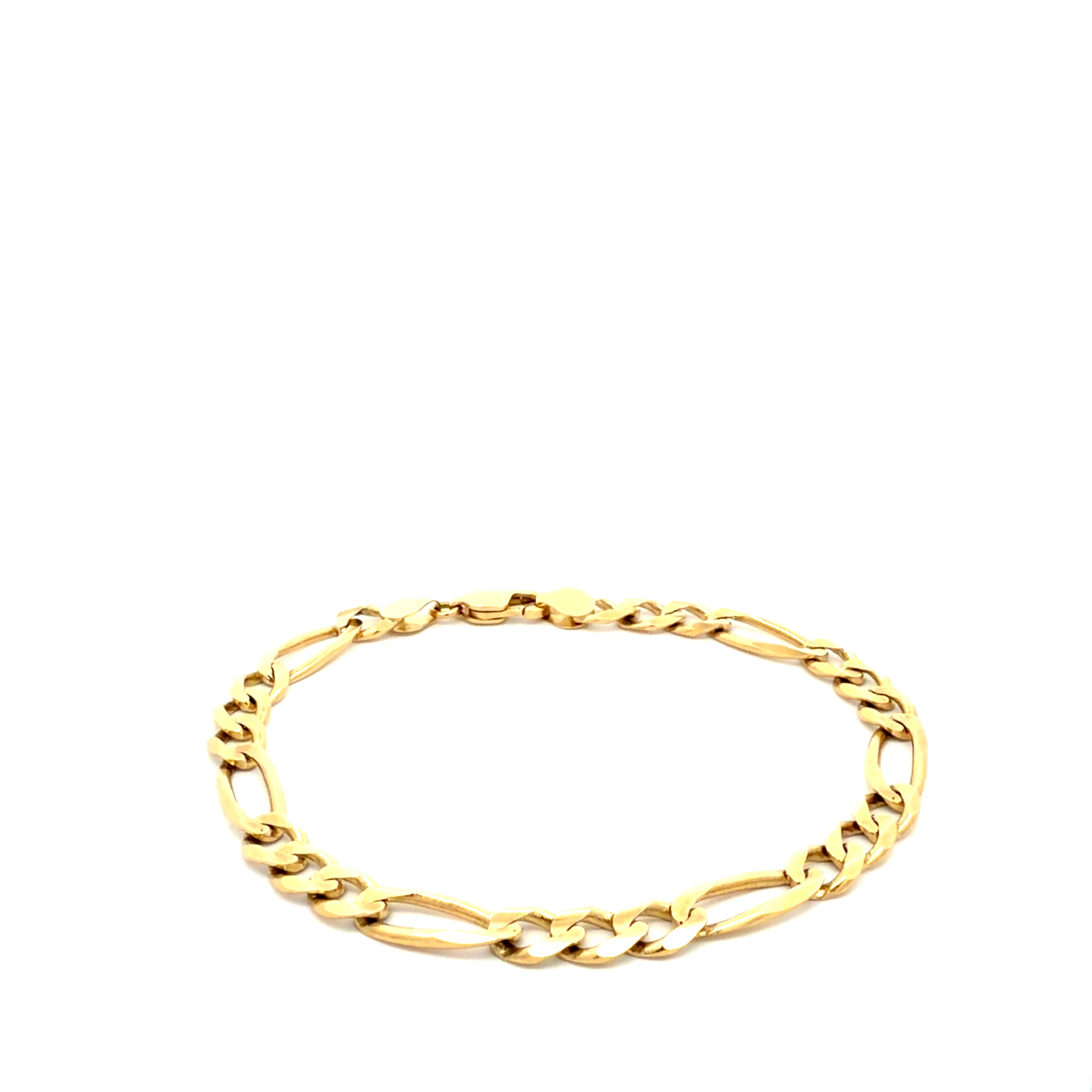 14k Yellow Gold Figaro Bracelet  Size 8 1/2"  Weight 14 gr