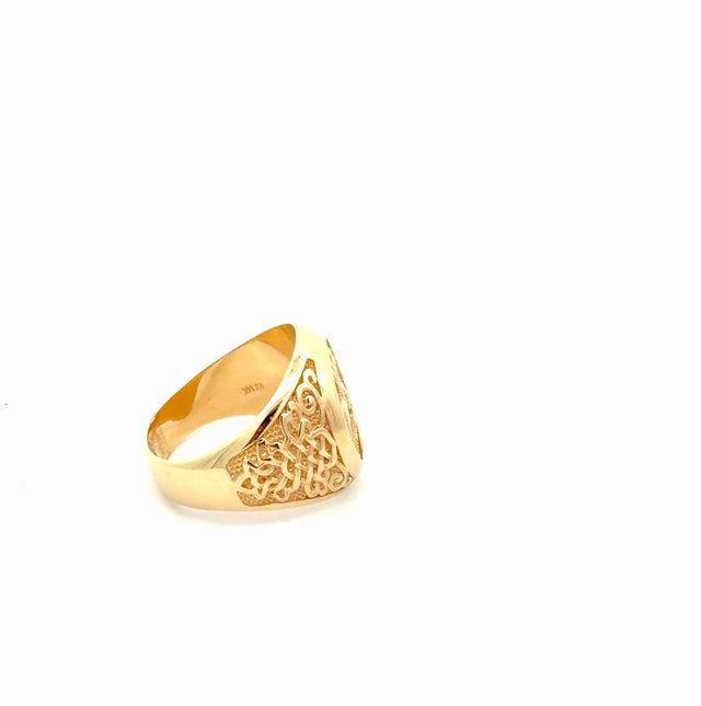 14K YELLOW GEORGE AND  DRAGON MEN'S RING Size 11