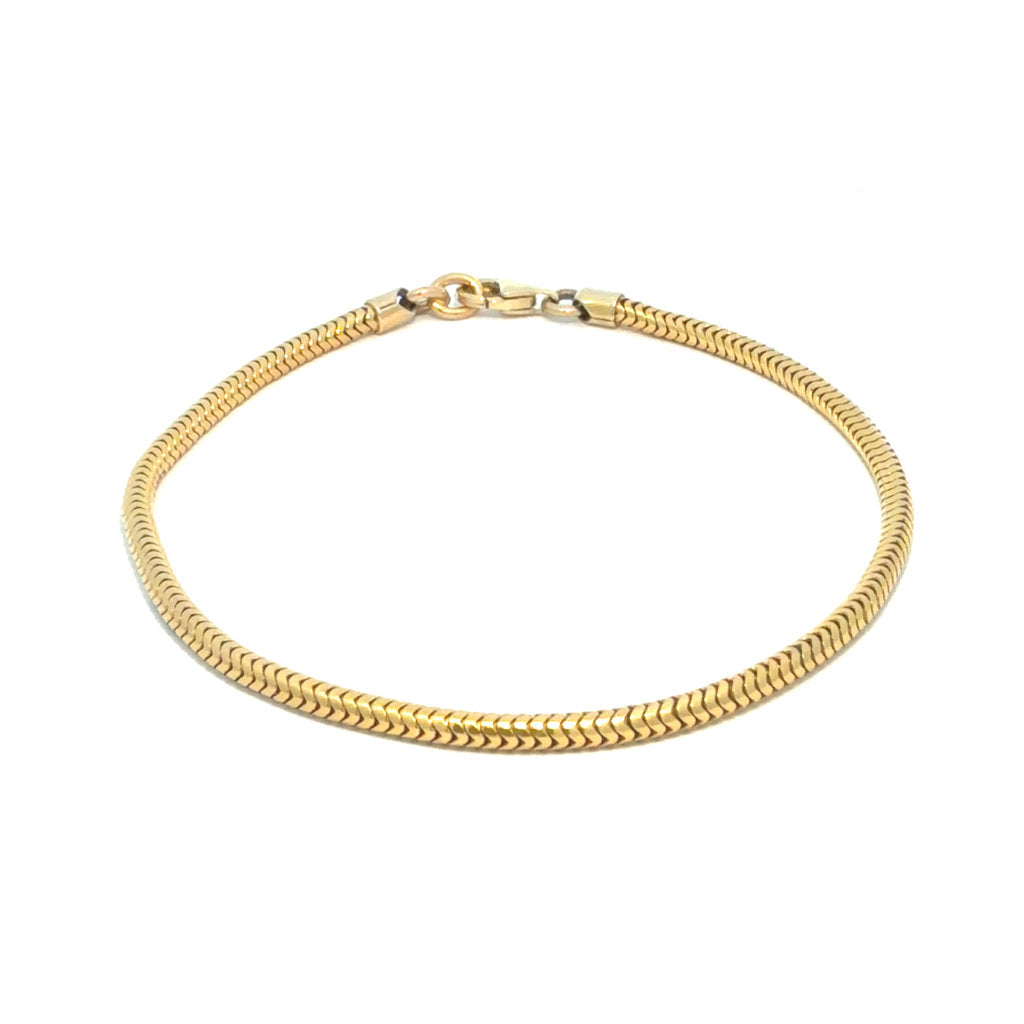 14K Yellow Bracelet Snave Size 7'' Weight 4.8GR