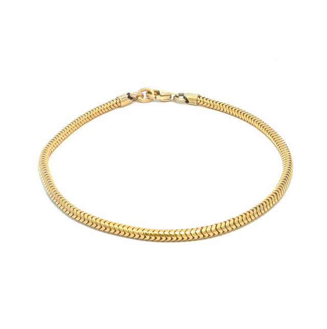 14K Yellow Bracelet Snave Size 7'' Weight 4.8GR