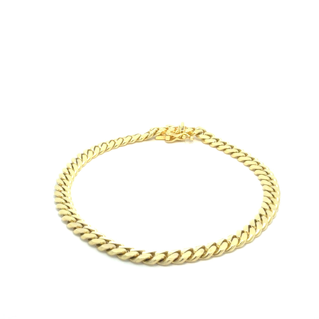 10K Yellow Gold Cuban Link Chain Size 8" Weight 14.2GR