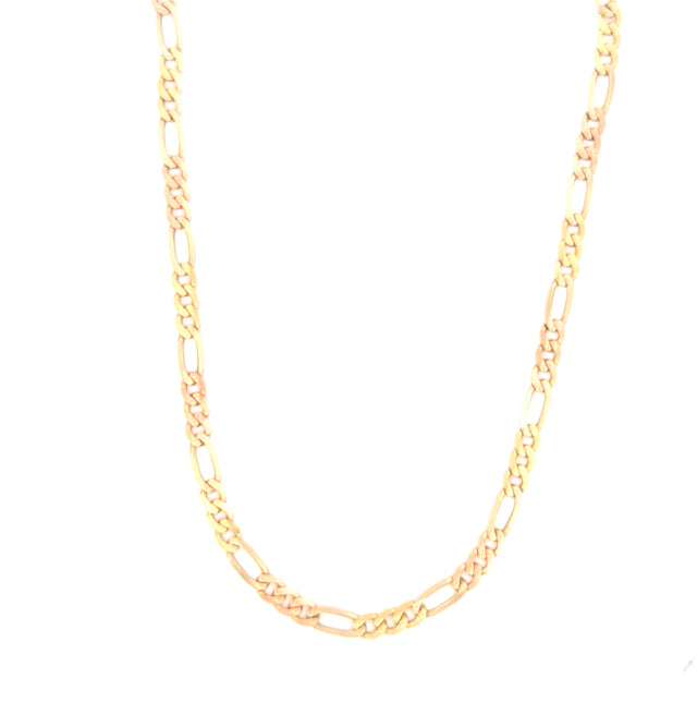 14K  Tri-Color Gold Figaro Chain Weight 25.4 gr